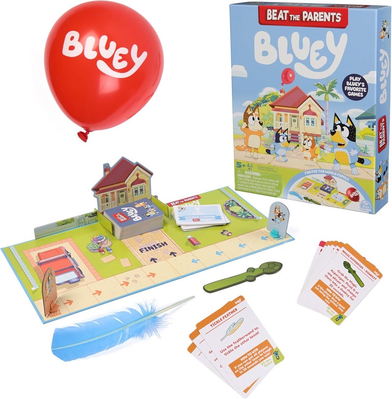 Spin Master Games , Bluey Beat The Parents, Head-to-Head Trivia & Fun Family Game Night Challenges, Easy Play, Bluey Toys, Kids & Family, 2-6 Players, for Ages 5 & Up - Image 1